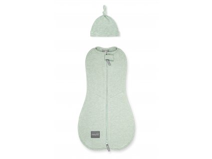 Zavinovačka Sleepee First Step Swaddle s čepičkou zdarma mintová