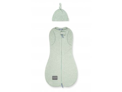 Zavinovačka Sleepee Second Step Swaddle s čepičkou zdarma mintová