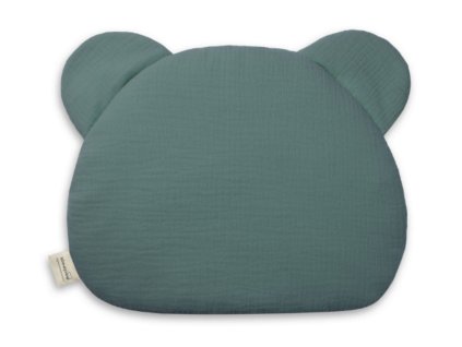 Mušelínový plochý polštář Teddy Bear Sleepee Green zelená