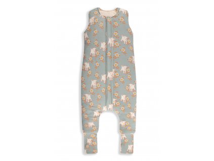 Celoroční spací pytel s nohavicemi Sleepee Vintage Animals Sky Blue/Cream M