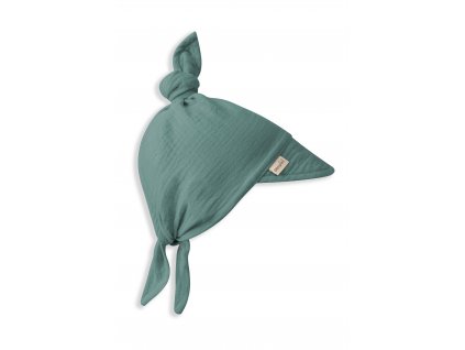Dětský rostoucí mušelínový klobouček s kšiltem Ocean Green zelený 0 4 roky