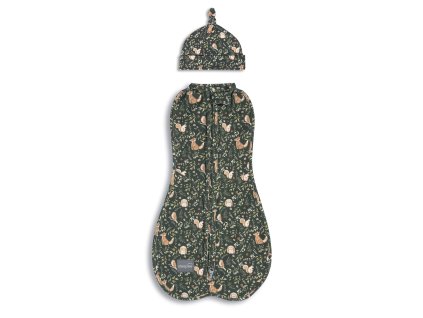Zavinovačka First Step Swaddle Green Forest + Cap Green Forest 1
