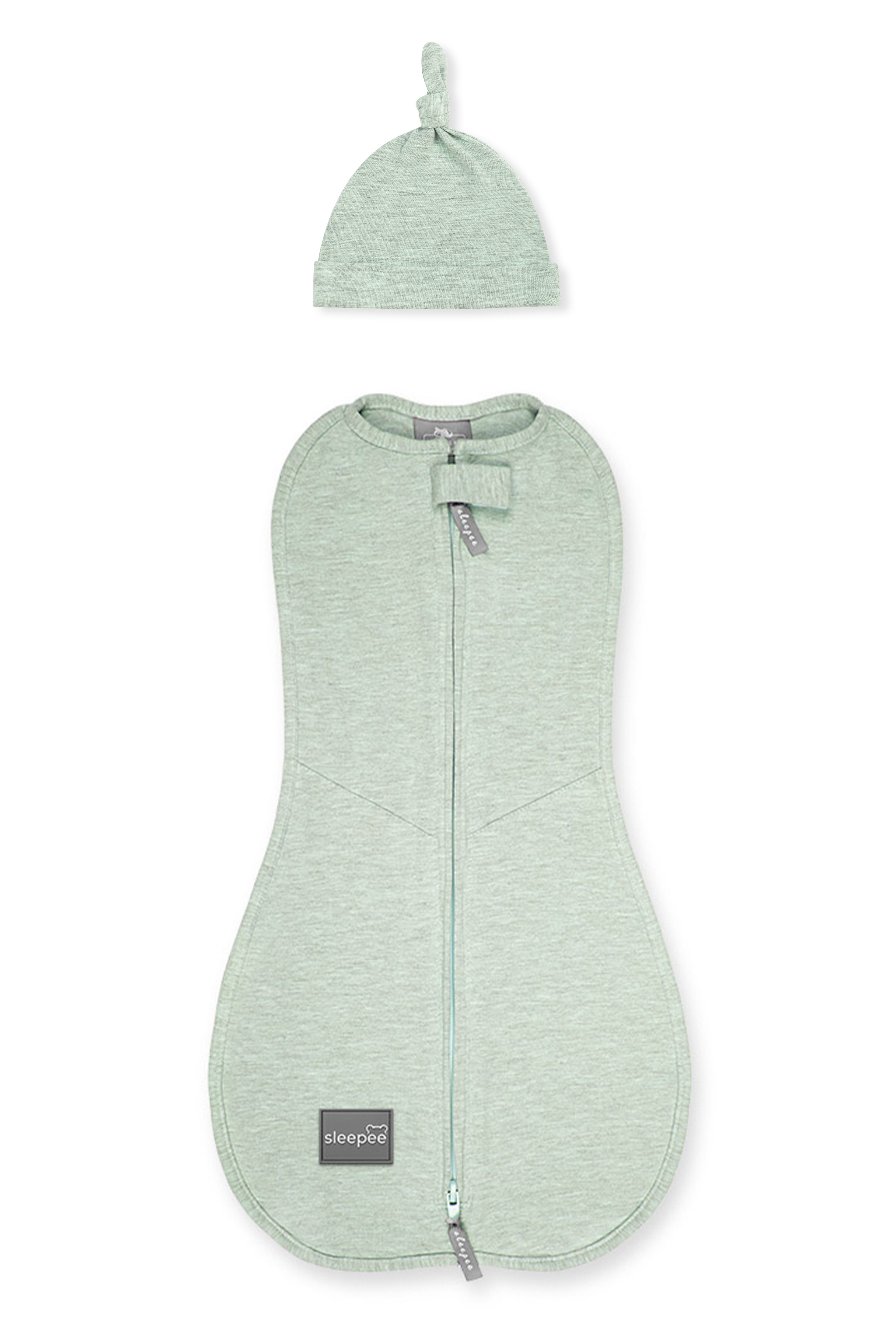 Zavinovačka Sleepee First Step Swaddle s čepičkou zdarma mintová