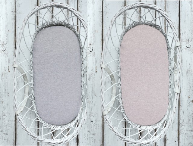 Prostěradlo Sleepee We Care do kočárku, košíku a kolébky pastelová šedá/pastelová růžová