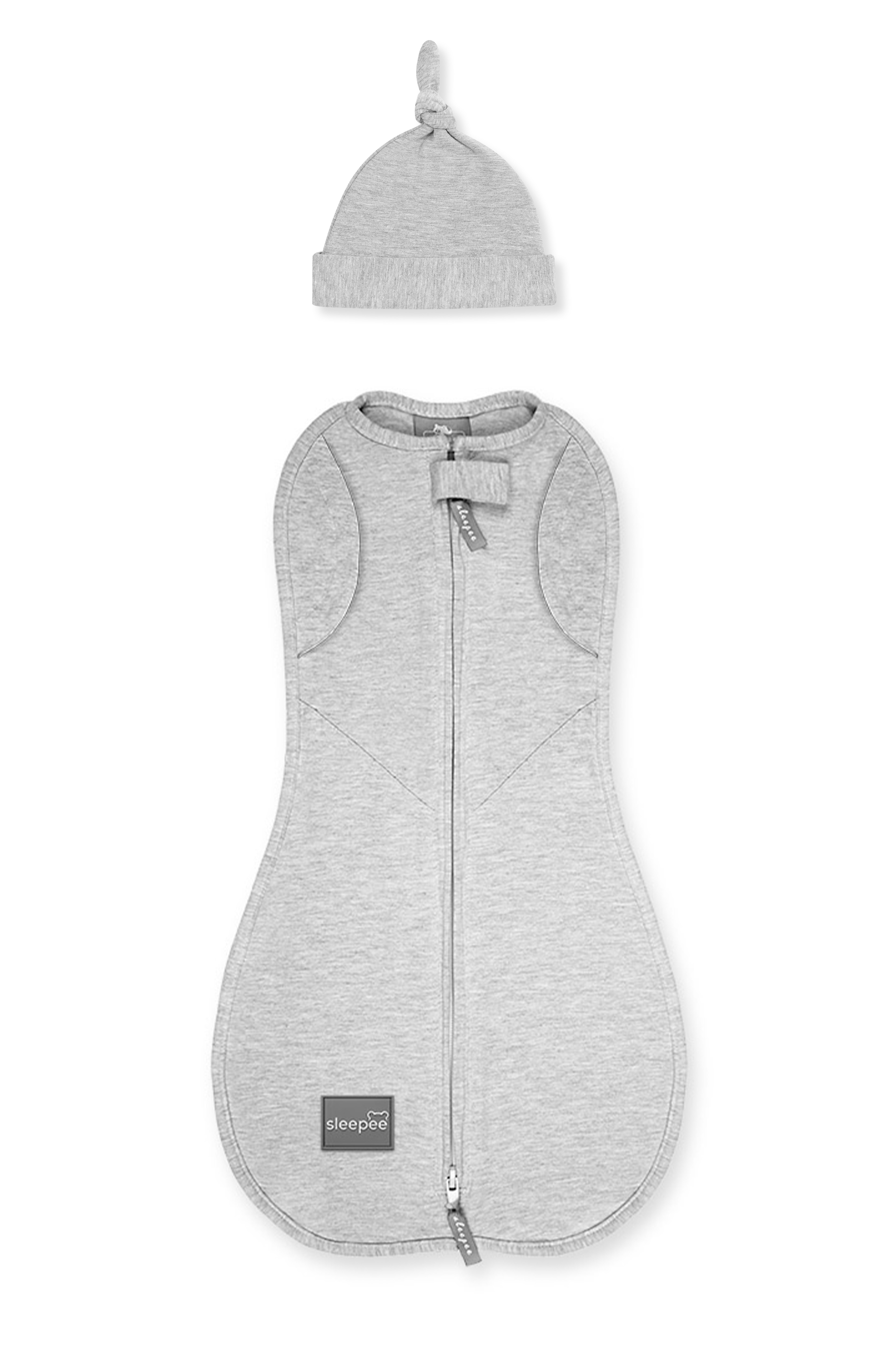 Zavinovačka Sleepee Second Step Swaddle s čepičkou zdarma světle šedá