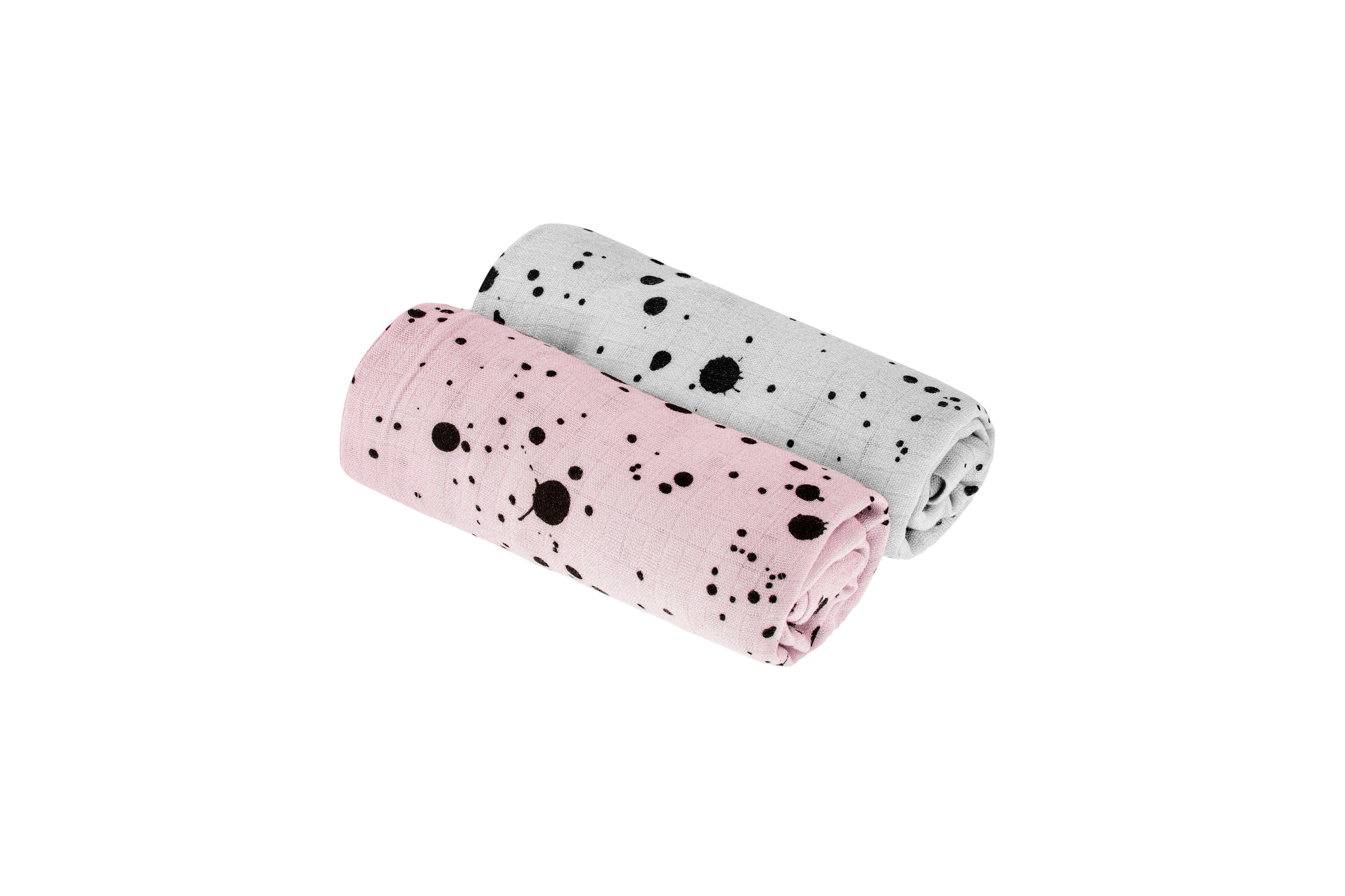 Mušelinové bambusové pleny Sleepee Big Nappies 75x75cm 2 ks šedá/růžová
