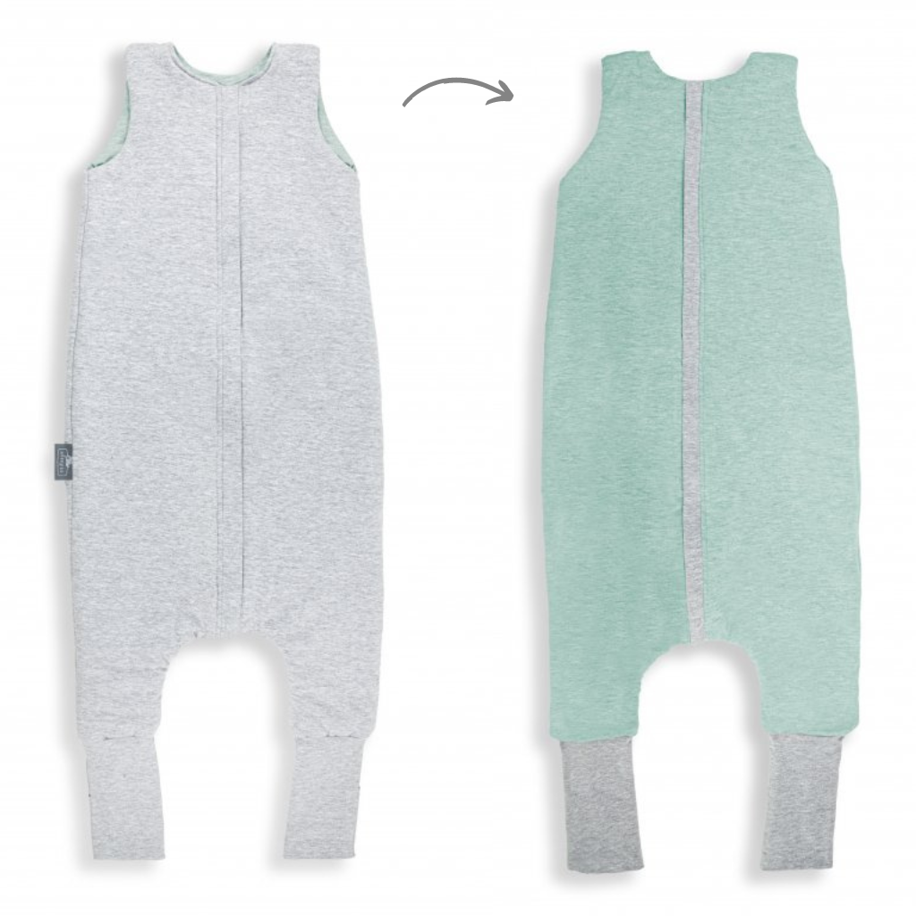 Celoroční spací pytel s nohavicemi Sleepee Melange Grey/Mint M