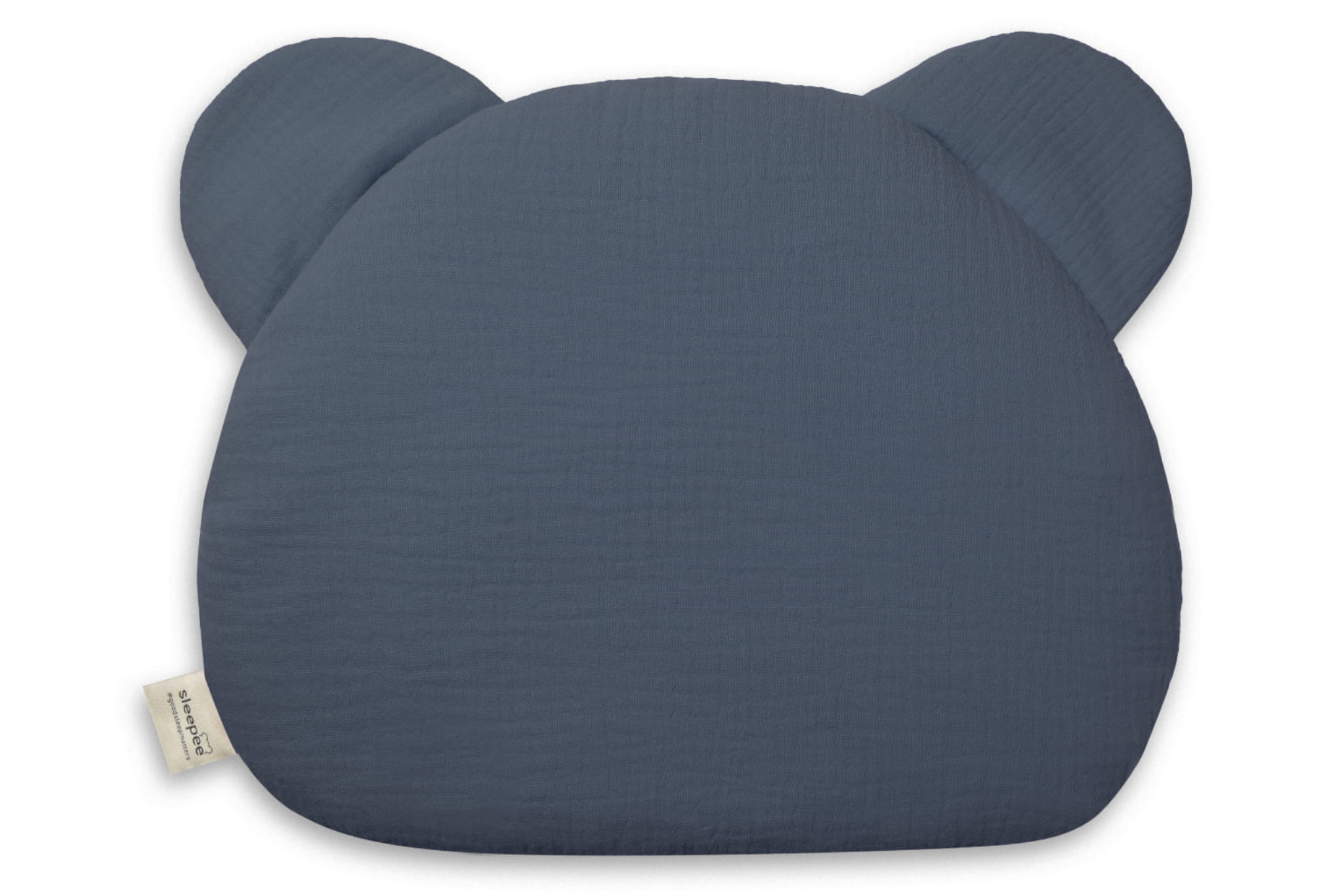 Mušelínový plochý polštář Teddy Bear Sleepee Petrol modrá