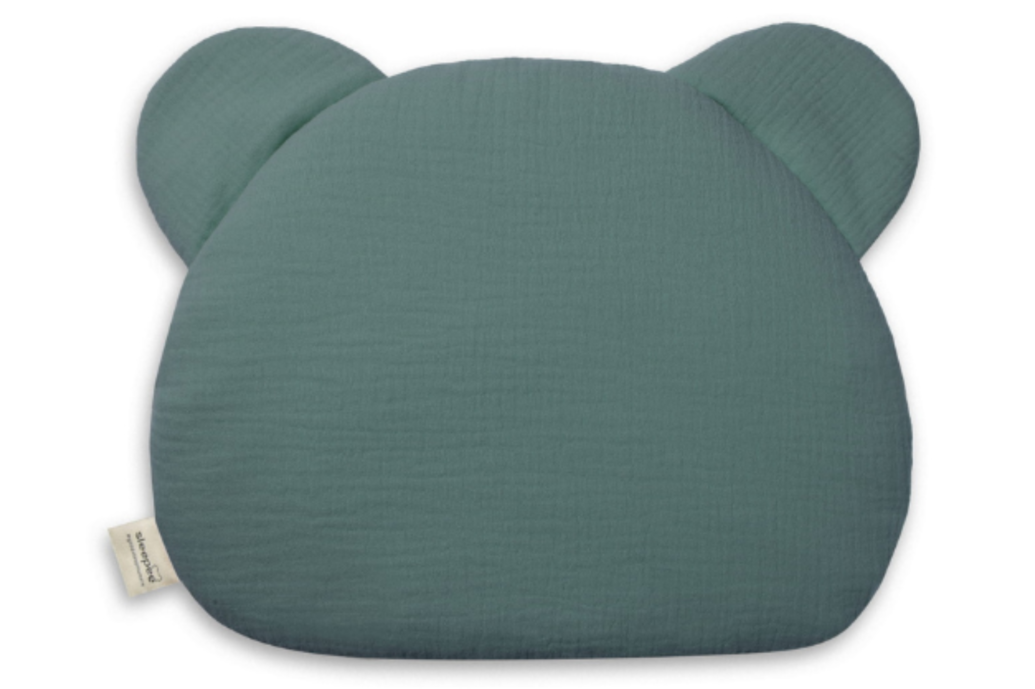 Mušelínový plochý polštář Teddy Bear Sleepee Ocean Green Světlejší zelená