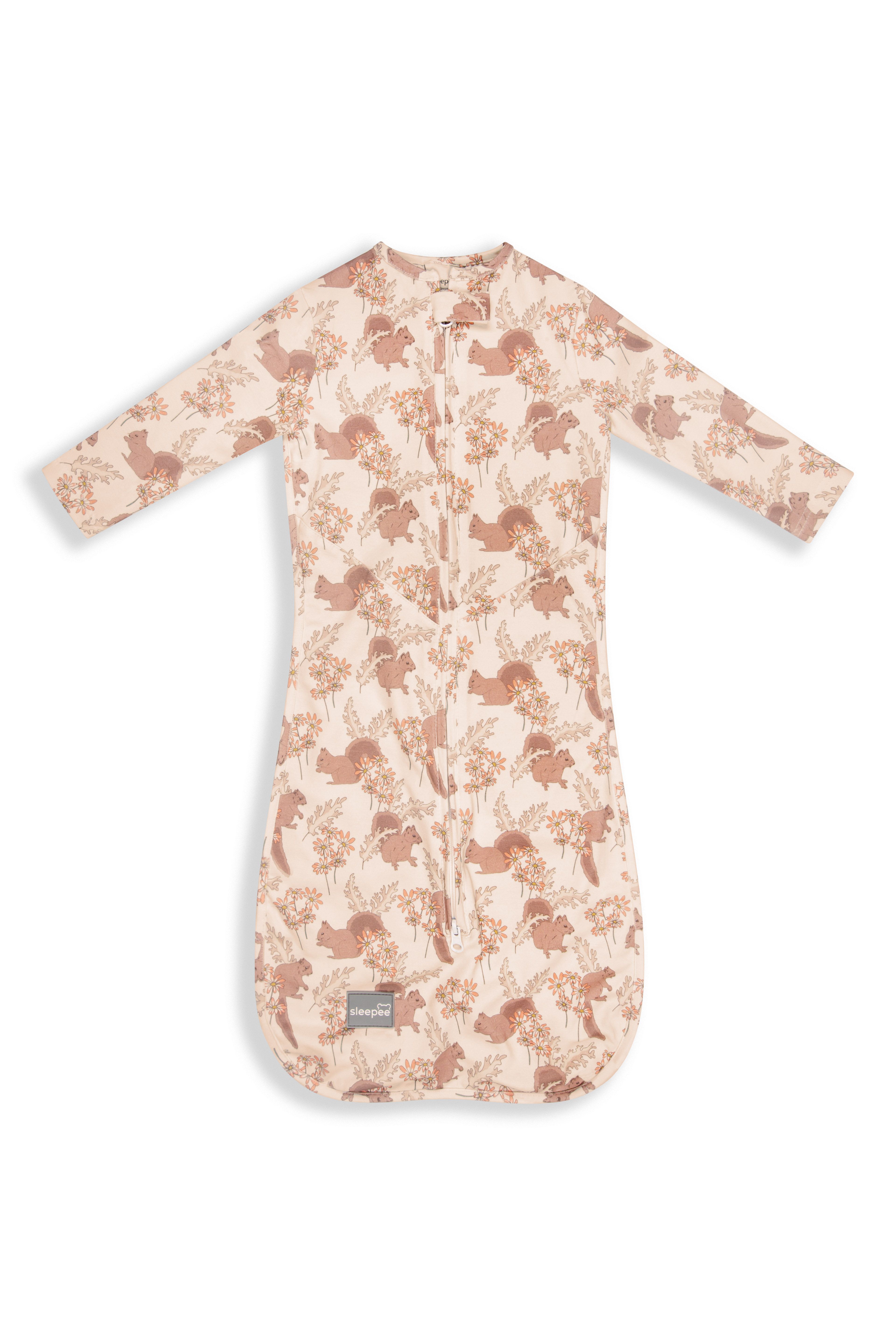Spací pytel pro miminko Sleepee Third Step Swaddle Vintage Animals Almond