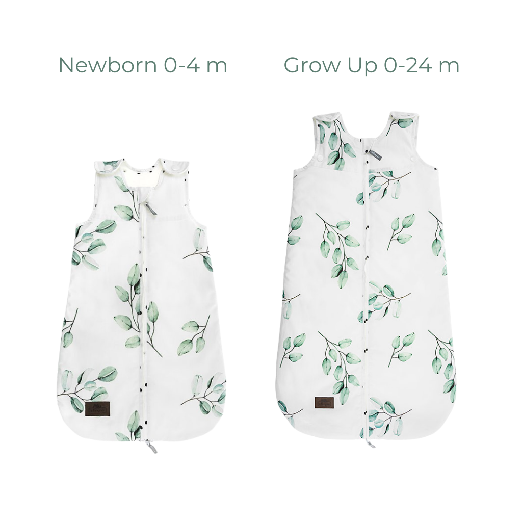 Rostoucí sada celoročních pytlů Sleepee Newborn & Grow Up Eukalyptus TOG 2.5