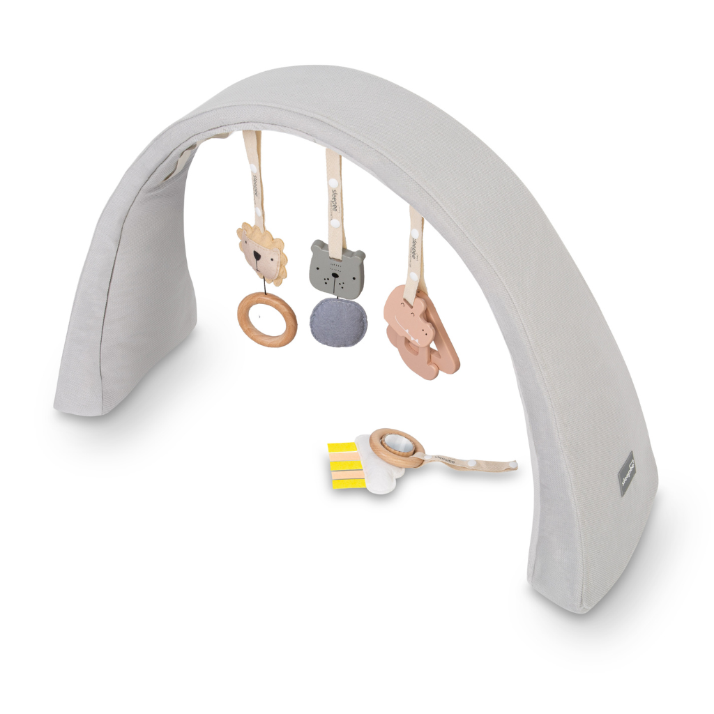 Nastavitelná hrazdička pro miminko s hračkami Sleepee Grey