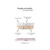 Ahojbaby sada Mojžíšův košík pro miminko Corn Natural se skládacím stojanem Transparent, šedým potahem + matrací zdarma