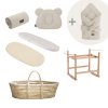 Mušelínová sada s košíkem a matrací XY + mušelínová zavinovačka zdarma SAND