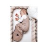 Mušelínový spací pytel Rose růžová v sadě s mušelínovou zavinovačkou, polštářkem a usínáčkem