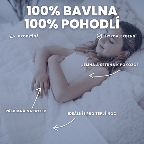 Zátěžová deka SleepLab Cotton pro děti ze 100% bavlny