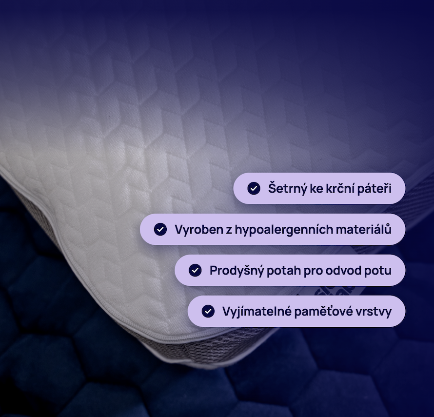Paměťová pěna reagující na teplotu a tlak těla