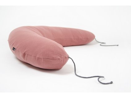 mušelínový kojící relaxační těhotenský polštář sleepsheep růžový