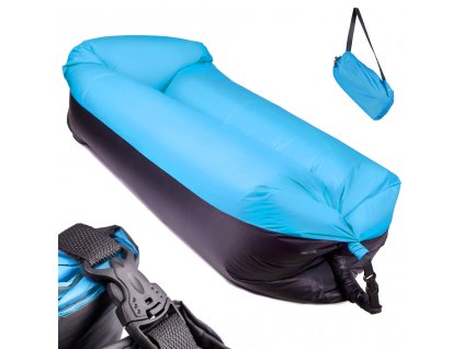 Nafukovací postel Lazy BAG SOFA černo-modrá 185x70cm