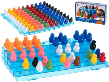 Puzzle hra učení matematiky barvy počítání tučňáků