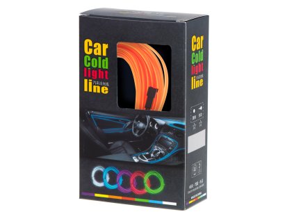 LED ambientní osvětlení do auta / auto USB / 12V páska 5m oranžová