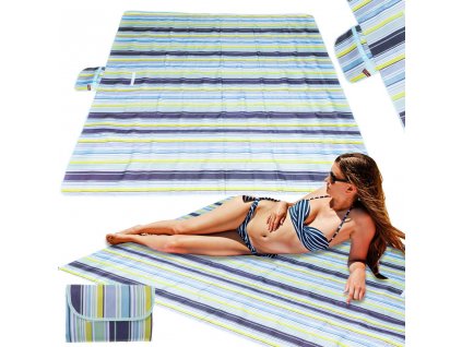 Plážová podložka Plážová pikniková deka 200x200cm modrá