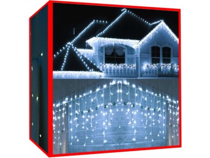 Vánoční osvětlení - rampouchy 300 LED studená bílá 31V