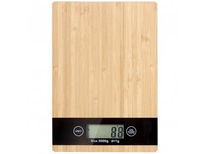 Elektronická bambusová kuchyňská váha s LCD displejem do 5 kg