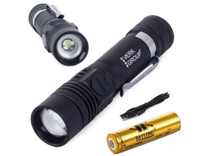 Bailong taktické led cree zoom svítilna XM-L T6