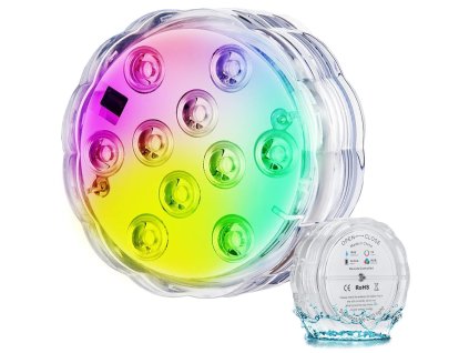 Pool light underwater lights 10 led remote control rgb ip68 waterproof for pool