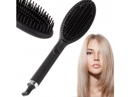 Hair straightening brush hair straightener