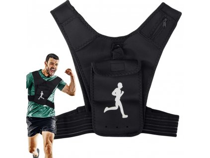 Running waistcoat with reflector sports bag phone holder