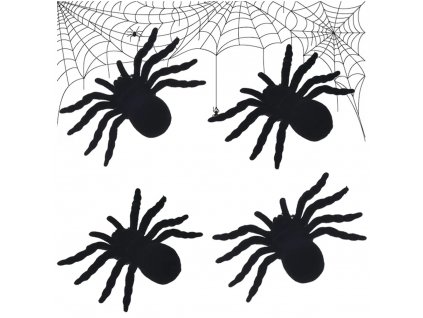 Halloween pavouk 4 ks velké dekorace strašidelné