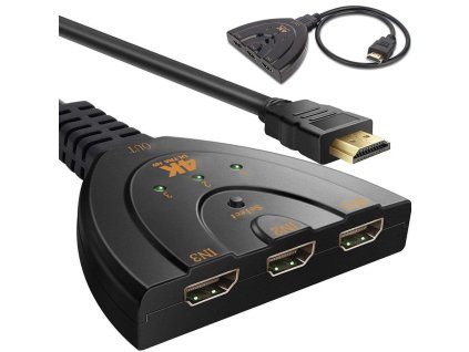 Hdmi 3 v 1 3portový přepínač 4k switch