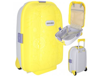 Dětský cestovní kufr na kolečkách, příruční zavazadlo žlutý