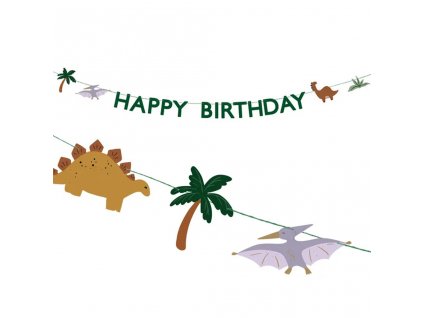 Transparent Happy Birthday Dino 3m