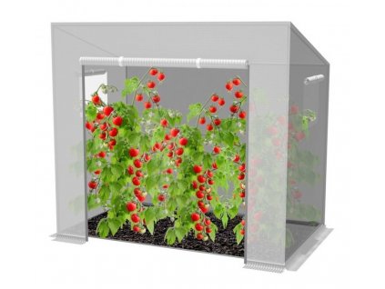 Zahradní skleník zeleninový tunel fólie na rajčata bílá 200 x 77 x 168/146 cm