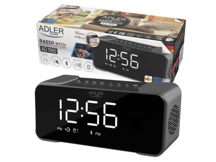 Adler AD 1190 Silver bezdrátový přenosný radiobudík Bluetooth USB AUX SD karta 2600mAh