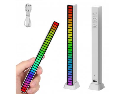 Usb LED diody zvuková odezva vícebarevný neonový rgb led pásek bliká 18 režimů
