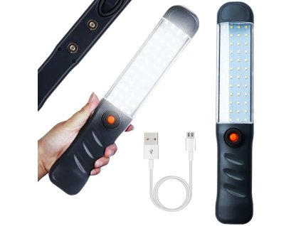 Výkonná dílenská svítilna 48 led cob usb hák magnet dobíjecí