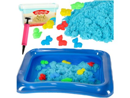 Kinetický písek v kyblíku 1 kg formy modré