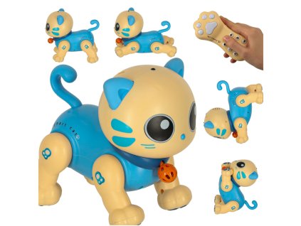 Kot kotek interaktywny zdalnie sterowany na pilota RC robot skacze niebieski 161085