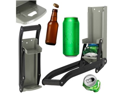 Zgniatarka zgniatacz do puszek butelek wiszaca stalowa z otwieraczem eko 174176