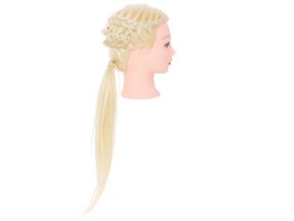 Kadeřnické školení hlava přírodní blond vlasy
