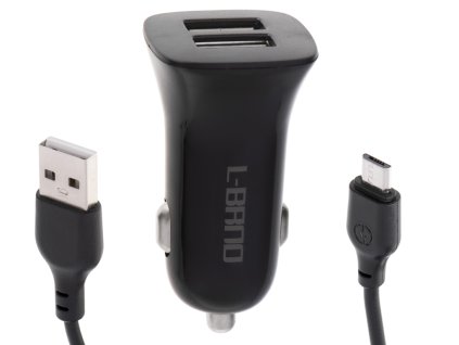 Nabíječka do auta L-BRNO Dual USB + micro černá