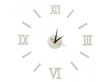 Nástěnné hodiny stříbrné římské číslice
