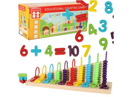 Dřevěný třídič abakus, který učí počítat čísla