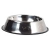 Kovová miska pro psy stříbrná kočka na gumě 1,3l