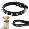 Studded dog collar eco leather adjustable s