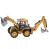 Bagr s nakladačem, buldozer s lžící Kovový model H-toys 1704 1:50